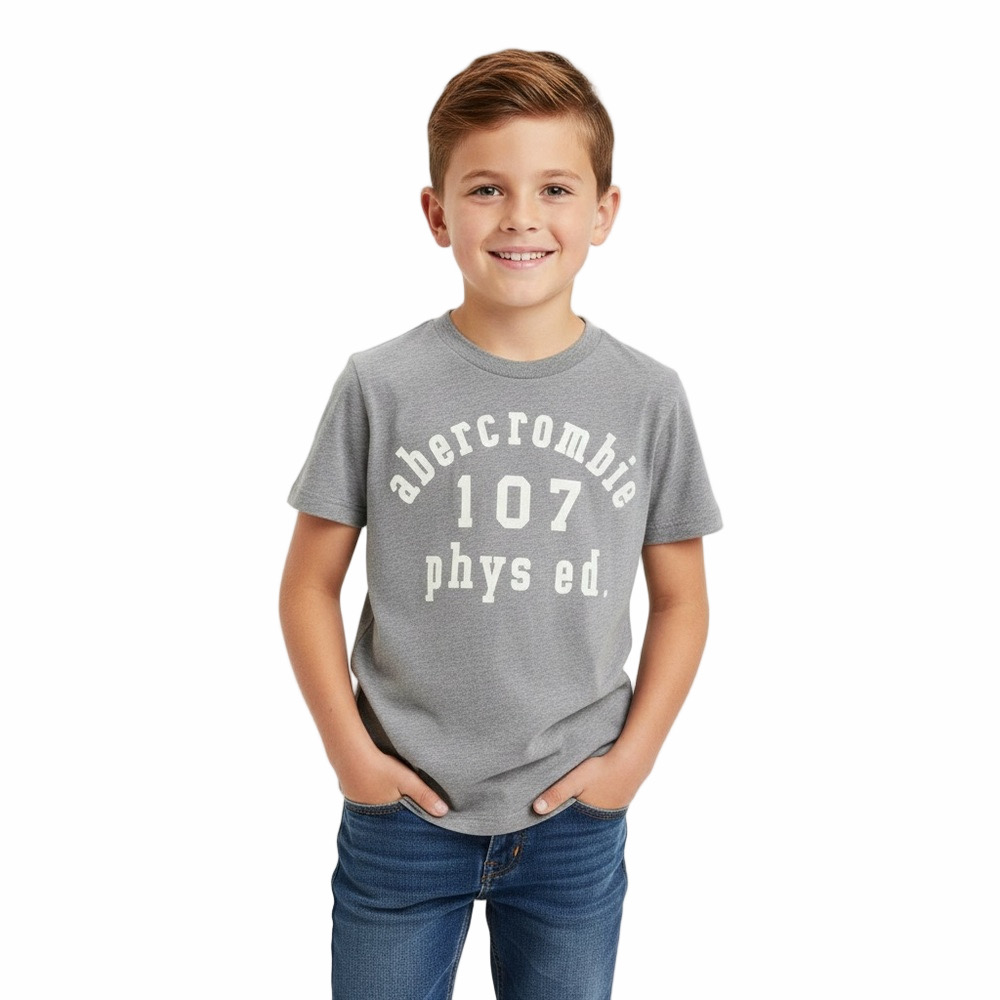 Abercrombie & Fitch Kids Phys Ed Light Grey T-Shirt, Youth XL, Preloved